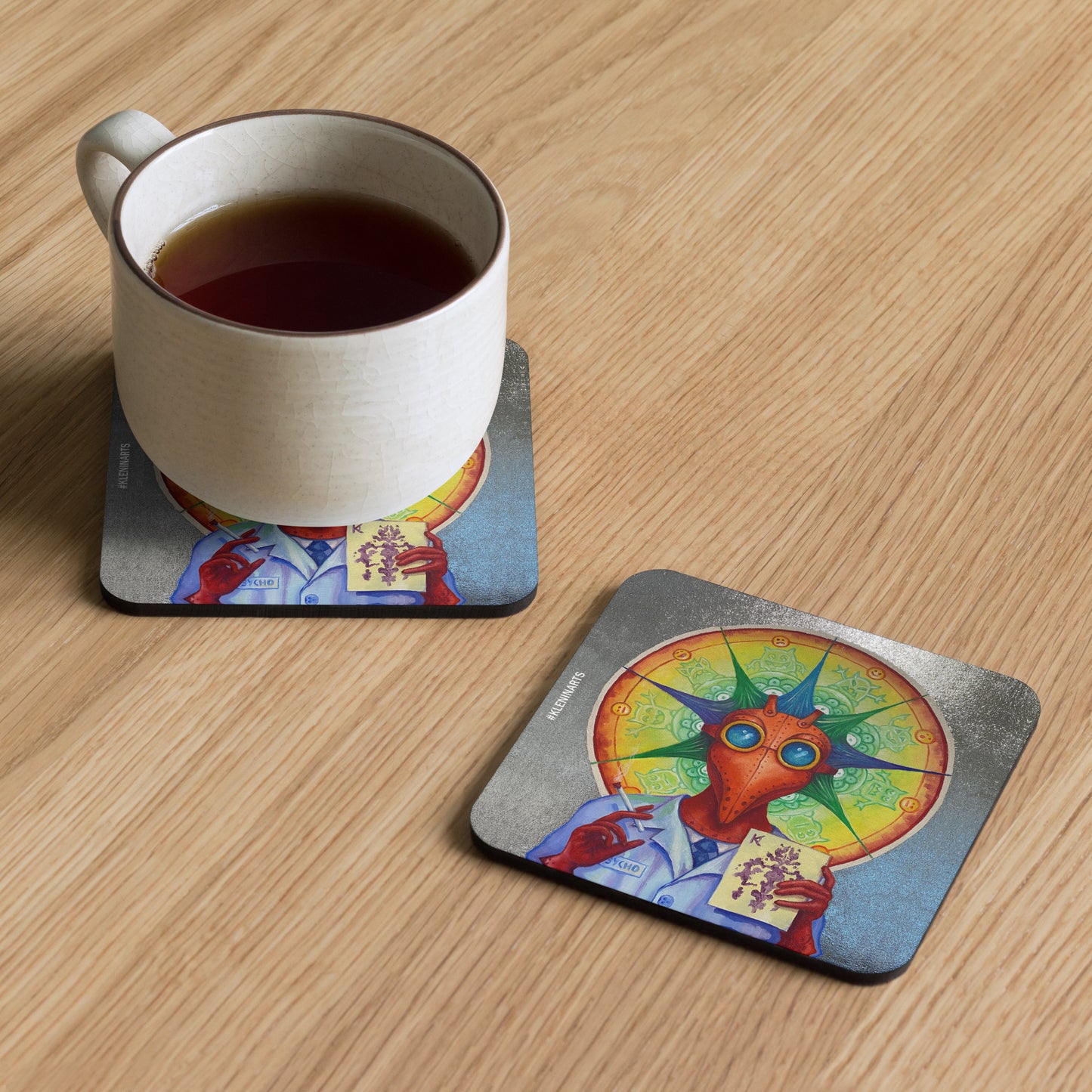 Cork-back coaster "Mental Health" from "Mental Trinity" series