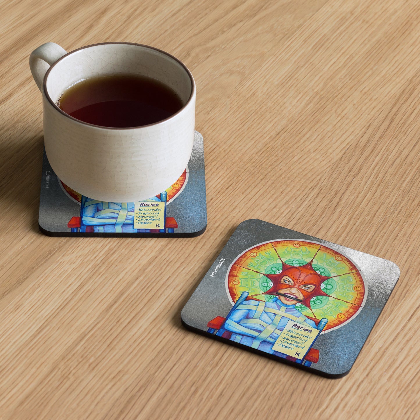 Cork-back coaster "Mental Peace" from "Mental Trinity" series