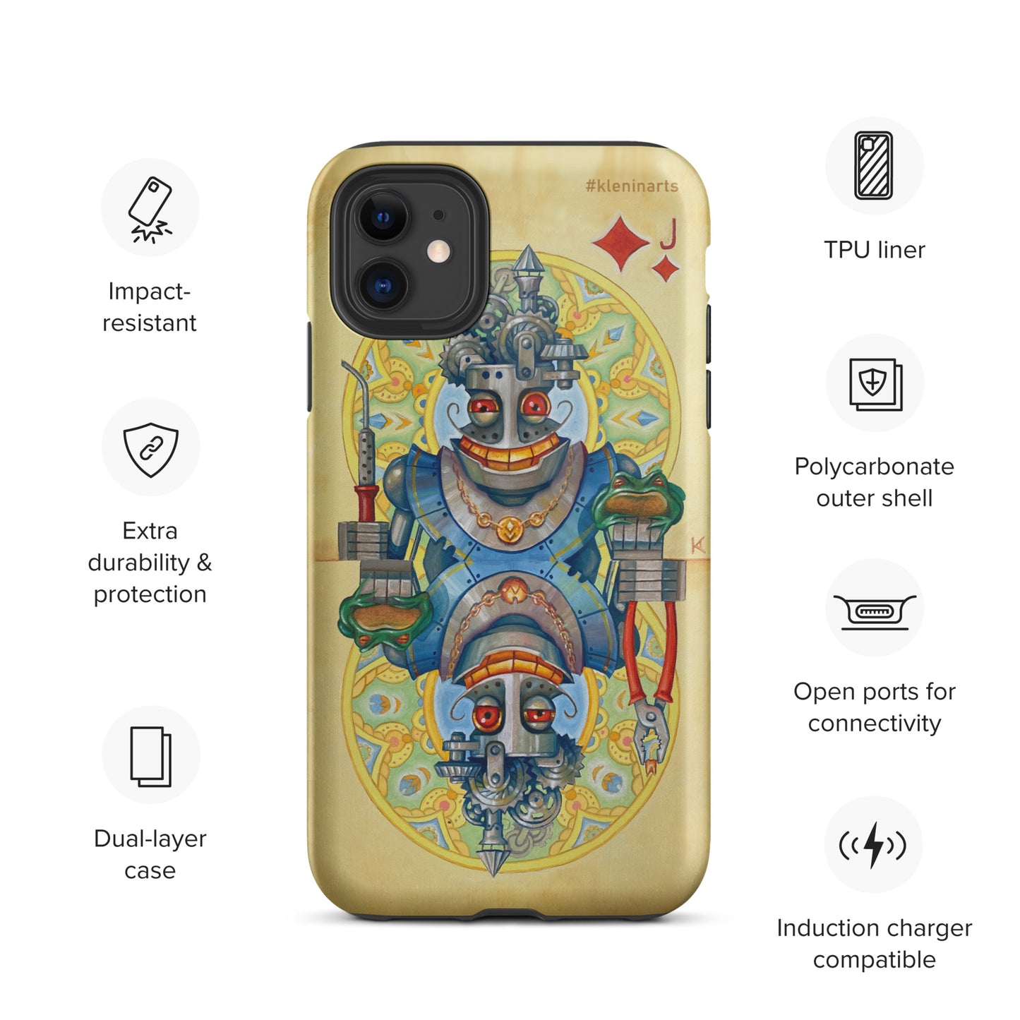 Tough iPhone case "Jack of Diamonds" from "Cybercards" series